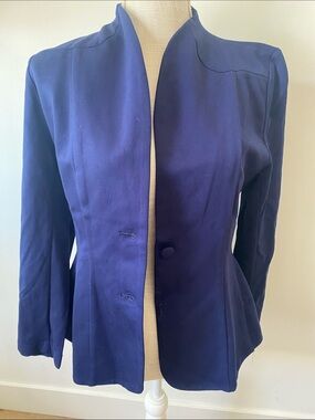 New with tag Mary Crafts Navy Tailored Open-Front Blazer 10